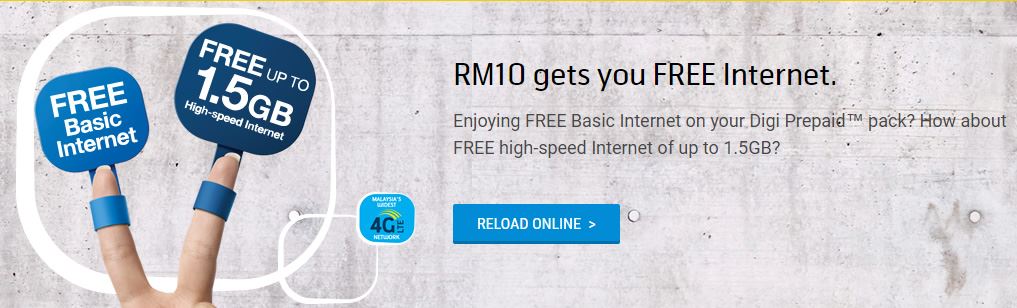 Internet Percuma Digi Dengan Tambah Nilai