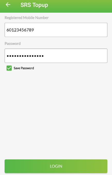 login aplikasi srs topup