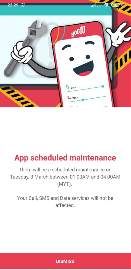 app yoodo maintenance