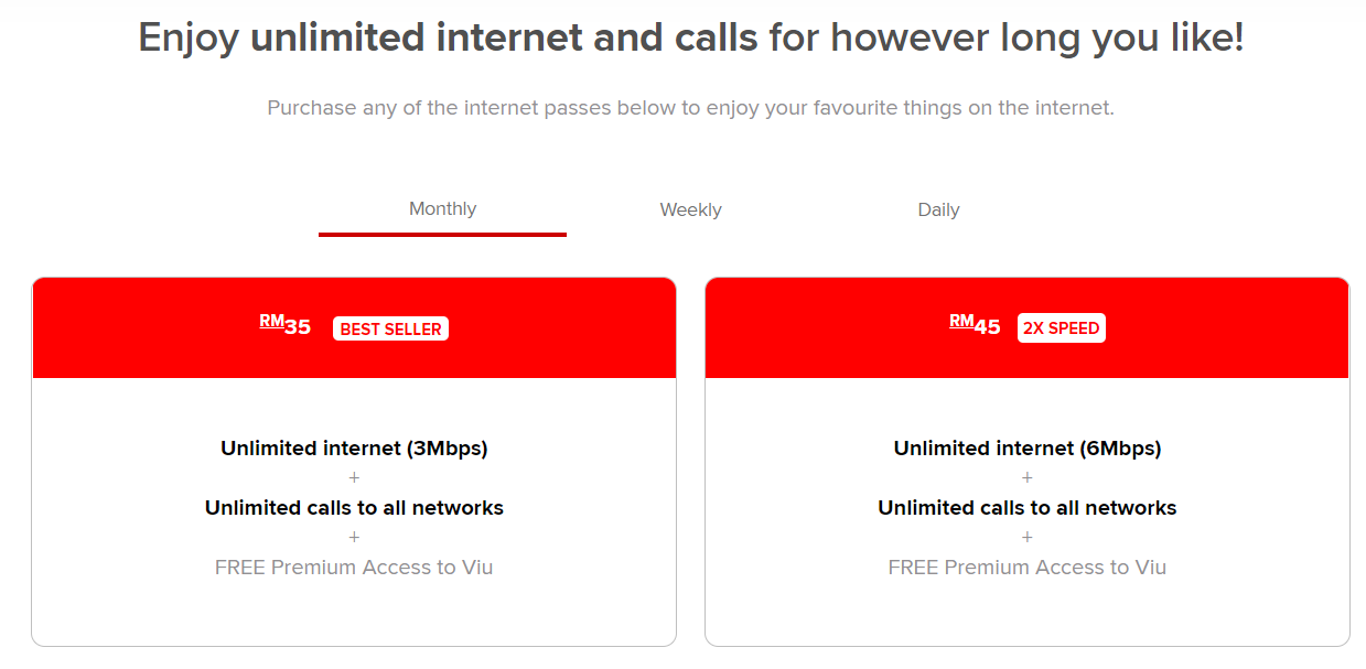 pelan hotlink unlimited RM35 dan RM45