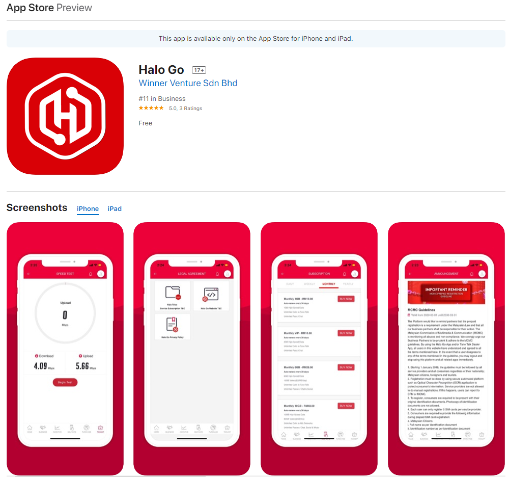 Aplikasi Halo GO Dilancarkan Di iOS App Store