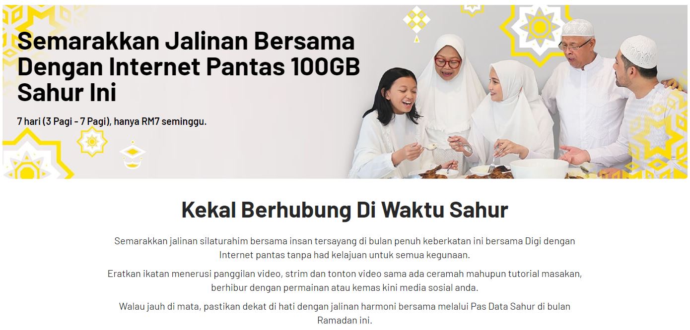 Digi Menawarkan Pas Sahur 100 GB