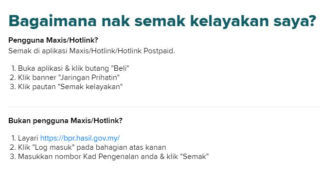 semak kelayakan jaringan prihatin maxis