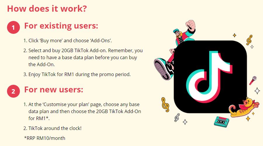 cara langgan tiktok 20gb rm1