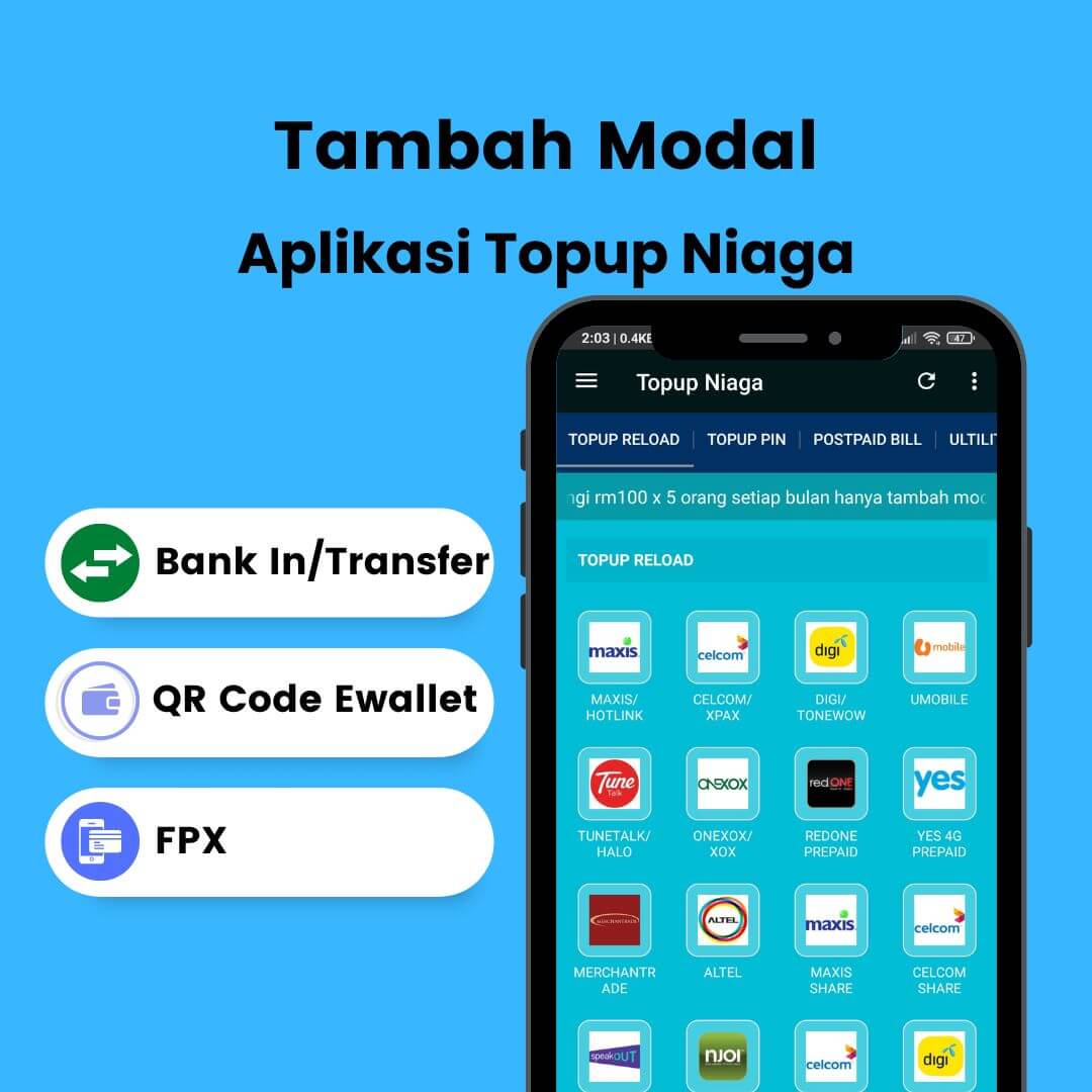 Tambah Modal Aplikasi Topup Niaga