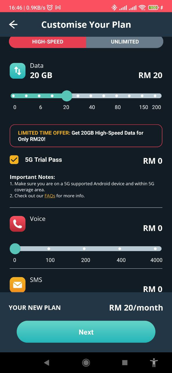 pelan yoodo 5g trial pass