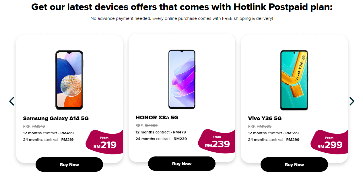 hotlink postpaid plan bundle phone