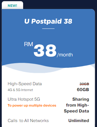 pelan u postpaid 38