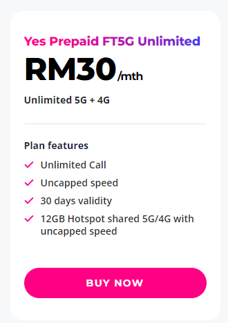 yes prepaid 5g plan