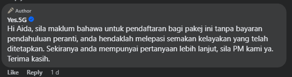 semakan kelayakan tanpa bayaran pendahuluan peranti